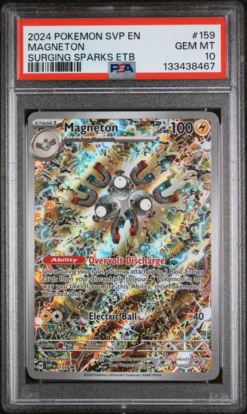 2024 Pokemon Scarlet and Violet Black Star Promo Surging Sparks Elite Trainer Box Magneton #159 PSA 10