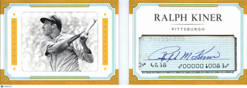 2017 Panini National Treasures Legends Cuts Booklet Ralph Kiner #LCB-RK /25 Booklet Cut Signature