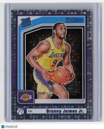 /75 2024 Panini Donruss Basketball Bronny James Jr. #243 Blue Disco Rookie