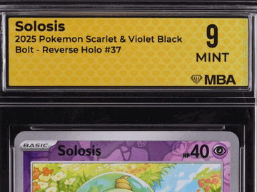 Graded Pokemon Trading Card Game 2025 Scarlet & Violet Black Bolt Solosis Reverse Holo MBA 9 #37