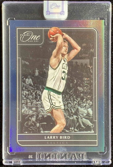 2021-22 Panini One And One Larry Bird #177 Blue Prizm 18/30 One Touch