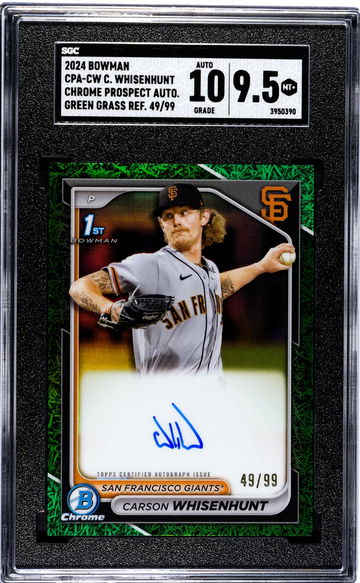 2024 Bowman #CPA-CW Carson Whisenhunt CPA Green Grass Ref. /99 SGC 9.5