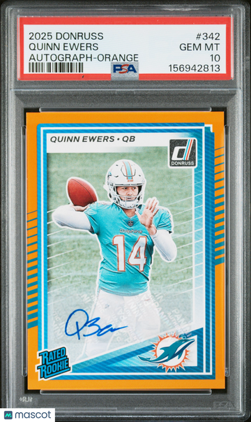 2025 Panini Donruss Quinn Ewers #342 Autograph Orange PSA 10