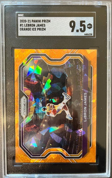 2020 Panini Prizm #1 Orange Ice Prizm Lebron James (SGC 9.5)