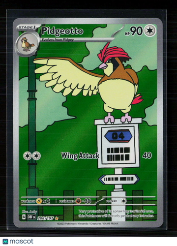 2023 Obsidian Flames Pidgeotto Holo Secret Rare #208/197