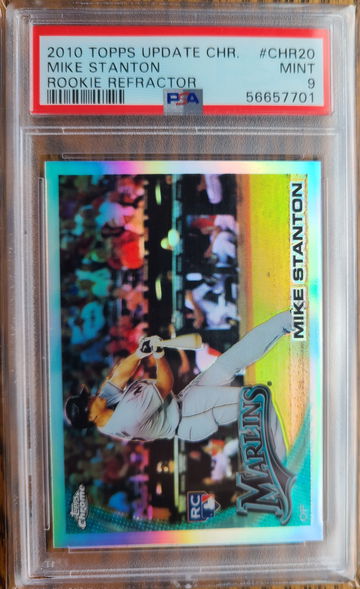 2010 Topps Chrome Update Refractor Giancarlo Stanton PSA 9
