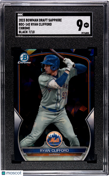 2023 Bowman Draft Sapphire Ryan Clifford #BDC-142 Chrome Black SGC 9