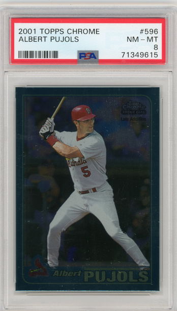2001 Topps Chrome Albert Pujols RC Rookie Late Edition #596 MINT PSA 8