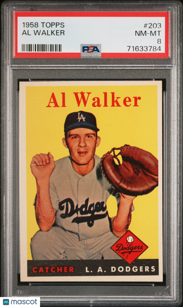 1958 Topps Al Walker #203 PSA 8