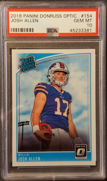2018 Panini Donruss Optic Josh Allen Rookie Buffalo Bills PSA 10