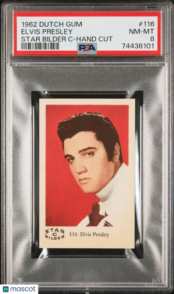 1962 Dutch Gum Star Bilder C Elvis Presley #116 HAND CUT PSA 8