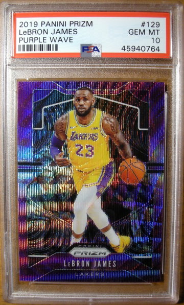 LeBron James 2019 Prizm #129 Purple Wave PSA 10