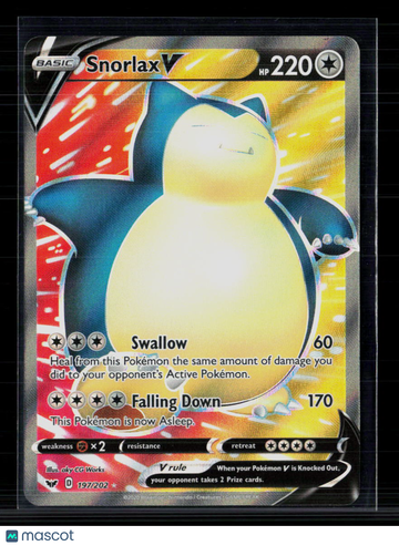 Pokemon 2020 Sword & Shield Snorlax V UR FA #197/202