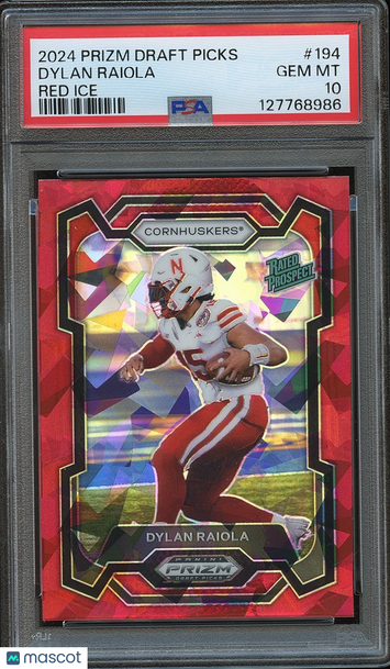 2024 Panini Prizm Draft Picks Dylan Raiola #194 Red Ice Prizm Parallel/Variety Rookie Base Set PSA 10