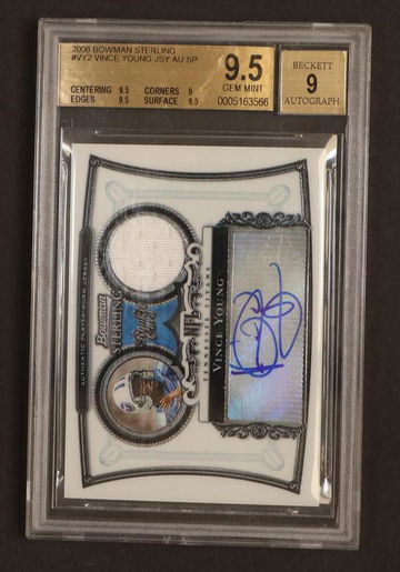 2006 Bowman Sterling Vince Young #BS-VY Jersey Auto SP BGS 9.5 Auto 9