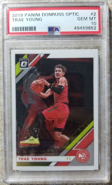 2019 trae young optic 2nd year gem Mint 10 hawks