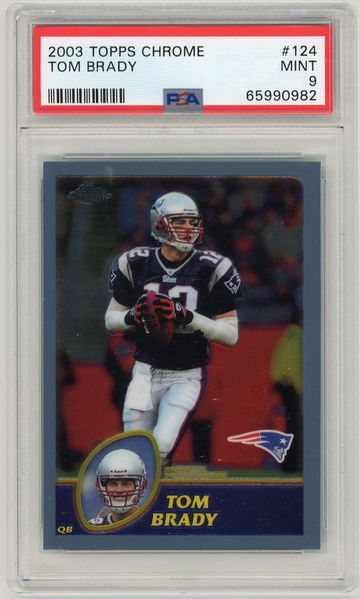2003 Topps Chrome #124 Tom Brady PSA 9 Mint