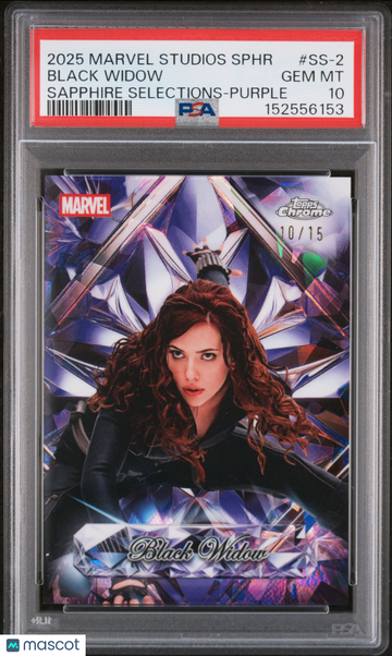2025 Topps Marvel Studios Chrome Sapphire Edition Sapphire Black Widow #SS-2 PSA 10