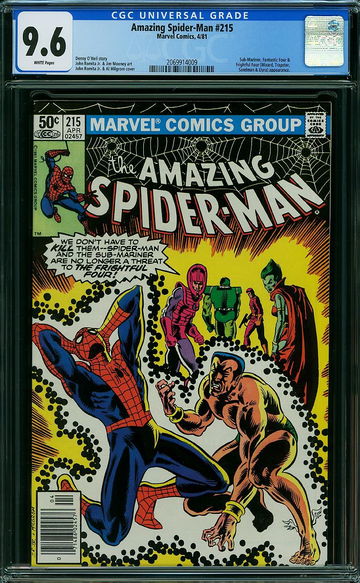 AMAZING SPIDER-MAN #215, CGC 9.6 NM+