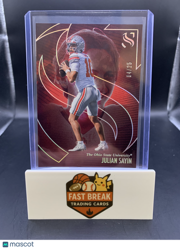 2025 Panini Silhouette Football Julian Sayin #81 Cracked Ice /25