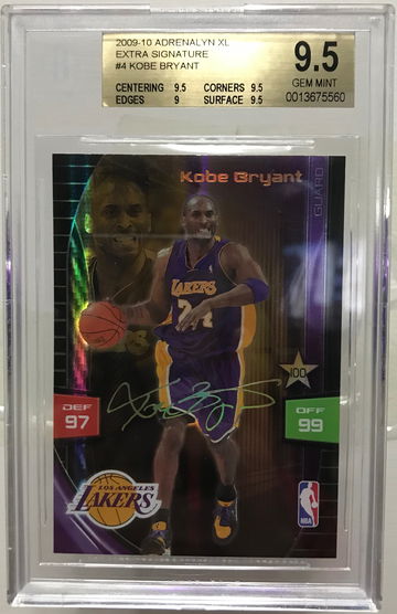 2009 Adrenalyn XL Extra Signature #4 Kobe Bryant holo foil bgs 9.5 ship from Hong Kong