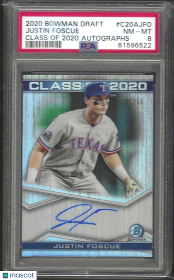 2020 Bowman Draft Class Of 2020 Autographs Justin Foscue #C20AJFO PSA 8