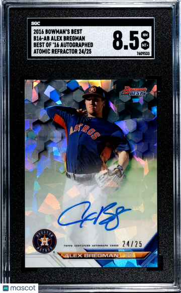 2016 Bowman's Best Alex Bregman #B16-AB Of '16 Autograph Atomic Refractor SGC 8.5