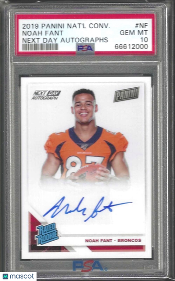 2019 Panini National Convention Next Day Autographs Noah Fant #NF PSA 10