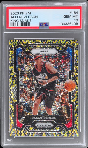 2023 Panini Prizm Allen Iverson King Snake Prizm PSA 10