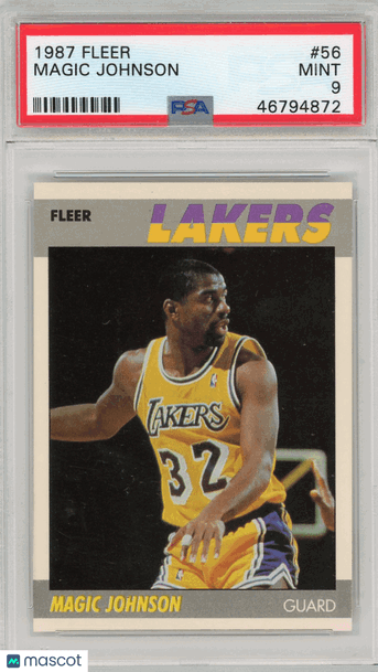 1987 Fleer Magic Johnson #56 PSA 9