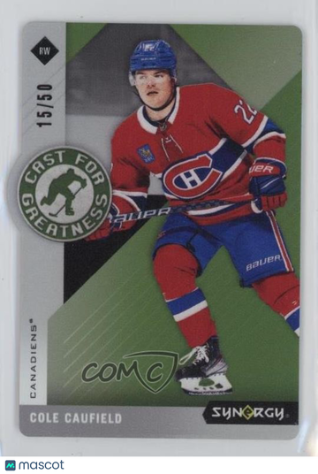 2023-24 Upper Deck Synergy - Cast for Greatness - Green Achieveme Cole Caufield #CG-10 Green Achievement 15/50