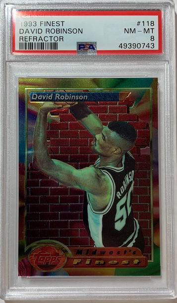 1993 Finest David Robinson Refractor PSA 8 #118  POP 16