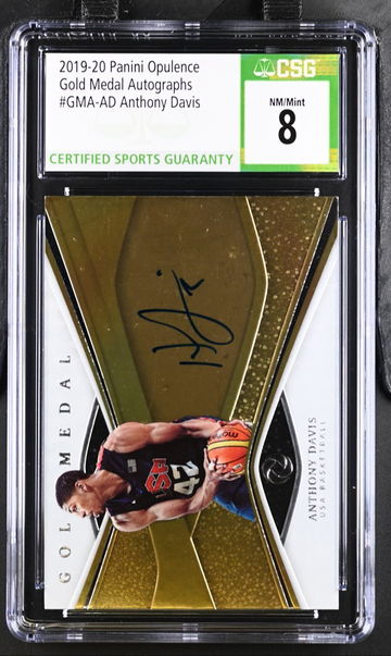2019-20 Panini Opulence Gold Medal Autographs #GMA-AD Anthony Davis
