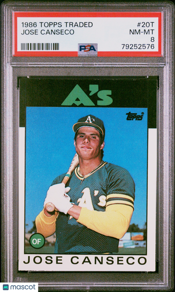 1986 Topps Traded Jose Canseco #20T PSA 8