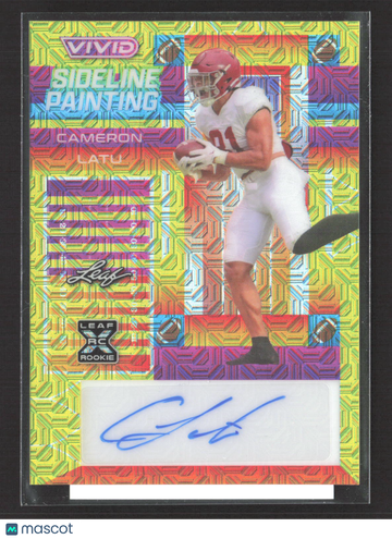 2023 Leaf Vivid Sideline Painting Cameron Latu #SP-CL1 1/1 Pre-Production Proof RC Pre-Production Proof Auto
