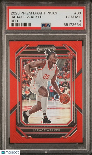 2023 Panini Prizm Draft Picks Jarace Walker #33 Red PSA 10