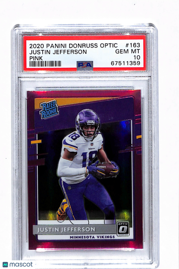 2020 Panini Donruss Optic Justin Jefferson #163 Pink PSA 10