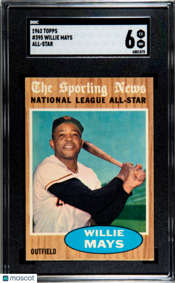 1962 Topps Willie Mays #395 All Star SGC 6