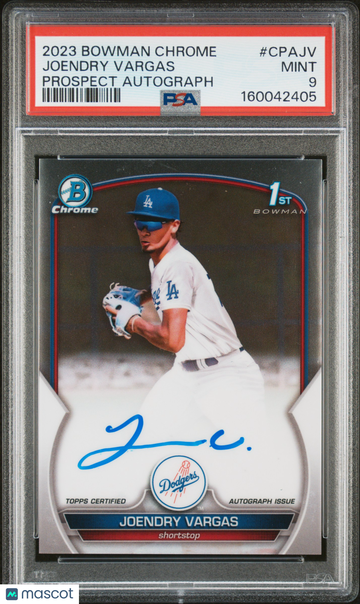 Joendry Vargas 2023 Bowman Chrome #CPAJV-Prospect Autographs PSA 9