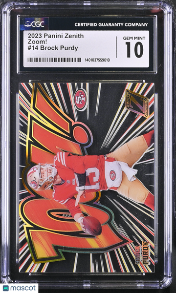 2023 Panini Zenith Brock Purdy #14 Zoom! CGC 10