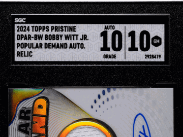 2024 Topps Pristine Bobby Witt JR. #DPAR-BW Popular Demand Autograph Relic SGC 10 Auto 10