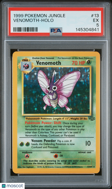 1999 Pokemon Jungle Venomoth Holo PSA 5 #13