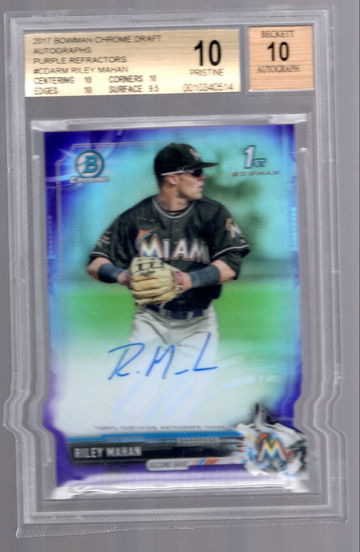 Riley Mahan 2017 Bowman Purple Refractor Auto