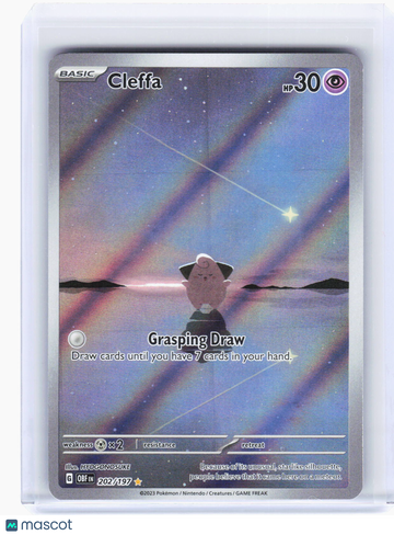 2023 Pokemon—Cleffa #202/197 Obsidian Flames—Illustration Rare Foil (Lightly Played)
