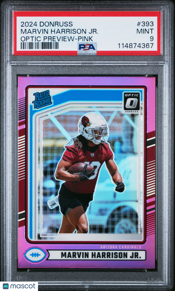 2024 Panini Donruss Marvin Harrison JR. #393 Optic Preview Pink Rookie PSA 9