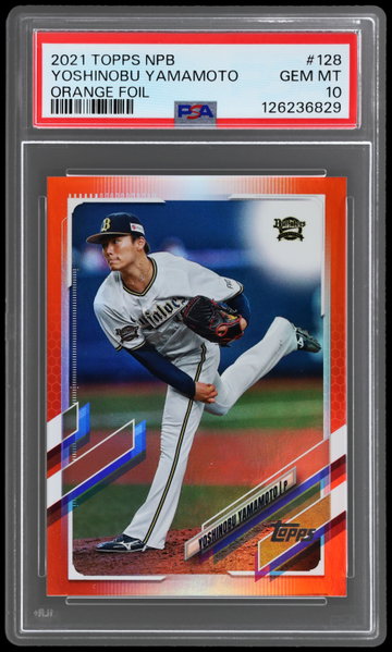 2021 Topps Nippon Professional Baseball Yoshinobu Yamamoto Orange Foil PSA 10