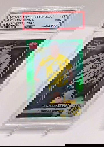 2020-21 Topps Chrome Bundesliga Giovanni Reyna Green Refractor #'d /99 PSA 9