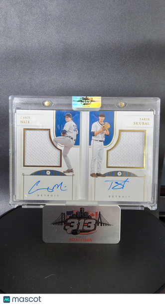 2021 Panini National Treasures Dual Signature Materials Booklet Casey Mize Tarik Skubal #DSM-CT /99 Dual Signature Mater