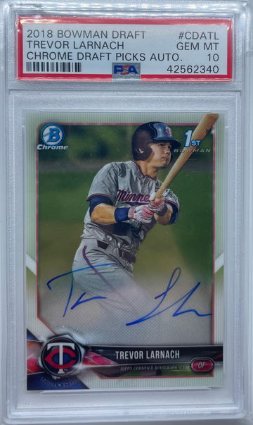 Trevor Larnach 2018 Bowman Chrome 1st Auto PSA 10 GEM MINT