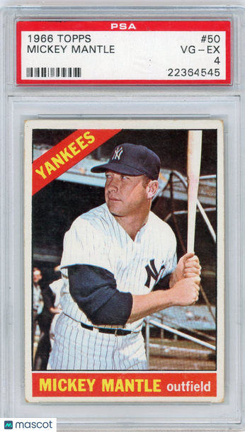 1966 Topps Mickey Mantle #50 PSA 4